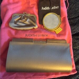 Judith Leiber Satin Gold Clutch